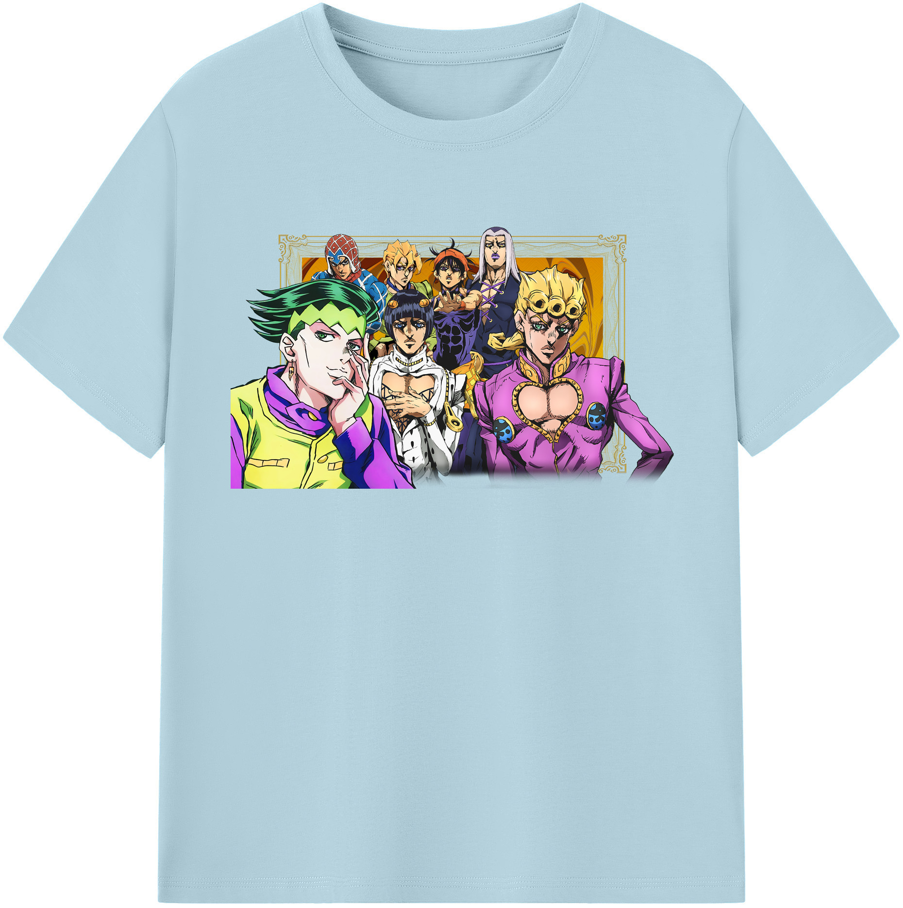 （画像用） ジョジョの奇妙な冒険 ジョルノ?ジョバァーナ JoJo's Bizarre Adventure Giorno Giovanna 綿100％半袖Tシャツ（フロントプリント）